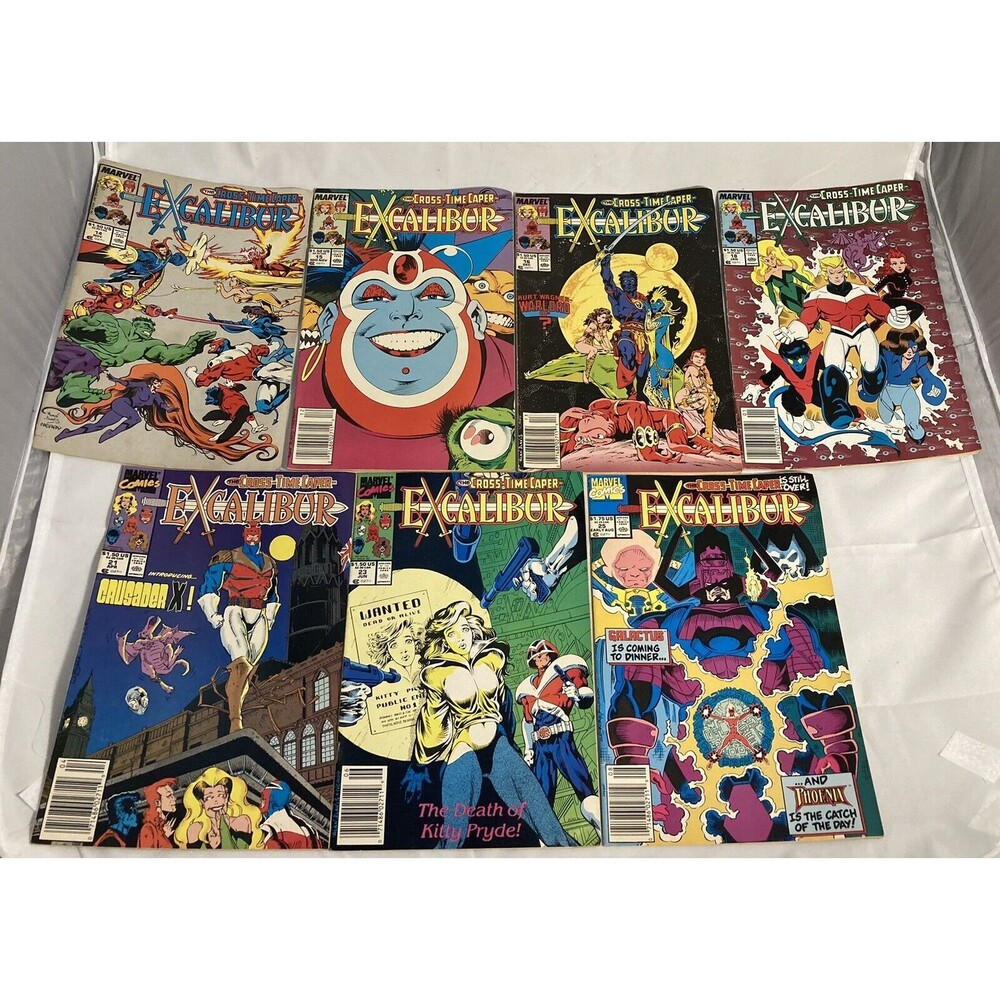 Lot Of 7 Marvel Excalibur CROSS TIME CAPER Comic Books. X-Men